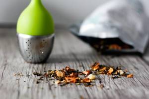 Bag of Tea and Infuser Close-up