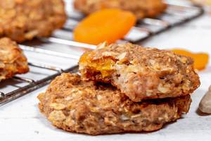 Baked oatmeal cookies with dried fruits and nuts