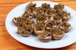 Baked Stuffed Mushrooms with Cheese and Parsley