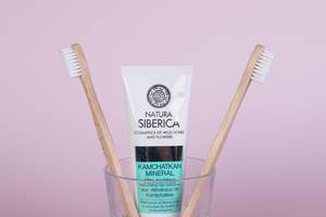 Bamboo toothbrushes with toothpaste