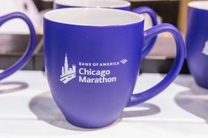 Bank of America - blue Chicago Marathon merchandise cup