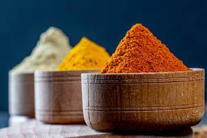 Beautiful ground spices-curcuma, paprika and ginger