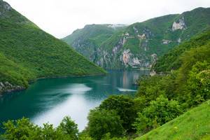 Beautiful view on Piva river in Montenegro