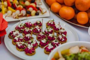 Beet Cream Canape Appetizers