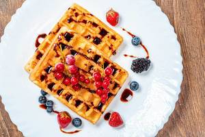 Belgian waffles with berries