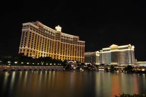 Bellagio und Caesars Palace Las Vegas bei Nacht