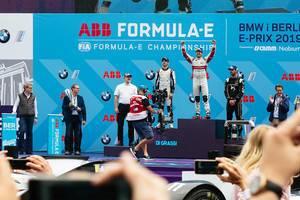 Berlin 2019 E-Prix: winners taking podium