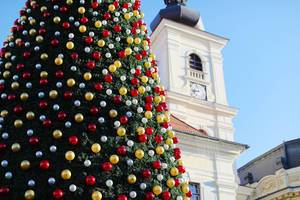 Big Christmas tree in Sibiu Christmas Market (Flip 2019)