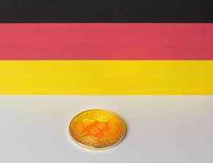 Bitcoin mit der Flagge Deutschlands
