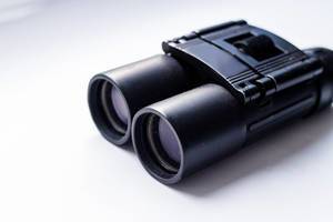 Black binoculars, close up