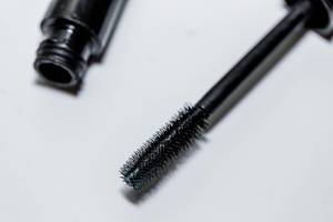 Black mascara and brush