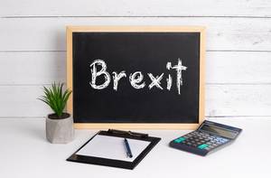 Blackboard with Brexit text