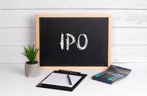 Blackboard with IPO text
