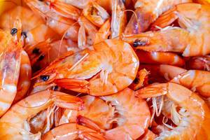 Boiled shrimp. Seafood background  Flip 2019