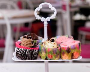 Bokeh shot of cupcakes displayed (Flip 2019)