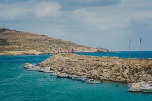 Boote vor der Insel Gozo