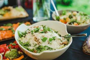 Bowl Of Vegetable and Cheese Salad