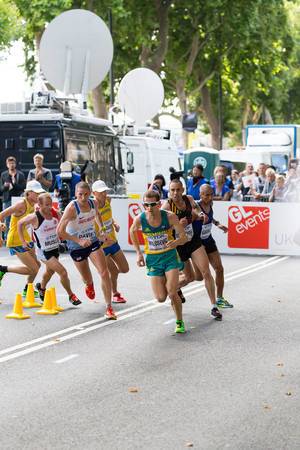 Brad Milosevic und weitere Läufer (Marathon Finale) bei den IAAF Leichtathletik-Weltmeisterschaften 2017 in London