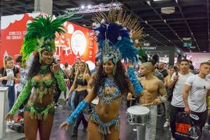 Brazilian Rio Carnival dancers - FIBO Cologne 2018
