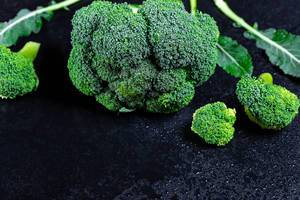Broccoli with water drops