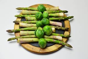 Brussels sprouts and asparagus