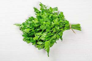 Bunch of fresh parsley. Top view