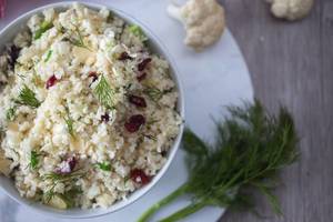Cauliflower Rice with Cramberries and fresh herb top View