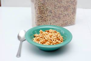 Cereal In a Bowl on a White Background