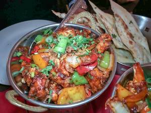Chabji Garlic Chili - ein sehr scharfes indisches Gericht im Ginti Restaurant in Köln