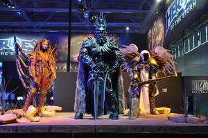 Characters of the video game Heroes of the storm on display at the Gamescom Fair in Cologne, Germany