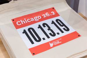 Chicago Marathon 26.2 canvas bag with print in start number optic "13th October 2019"