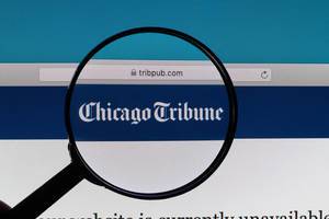 Chicago Tribune logo under magnifying glass