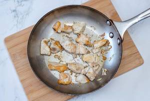 Chicken Cubes cook in a Pan