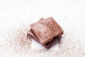 Chocolate chunks and cocoa powder