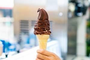 Chocolate dipped ice cream on wafer cone (Flip 2019)