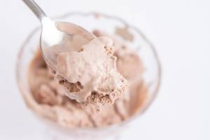 Chocolate Ice Cream on the spoon