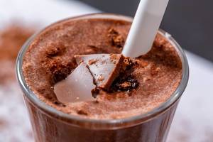 Chocolate milkshake close up