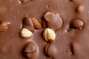 Chocolate with almonds, hazelnuts and raisins