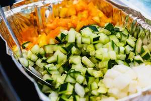 Chopped cucumber for salad dressing