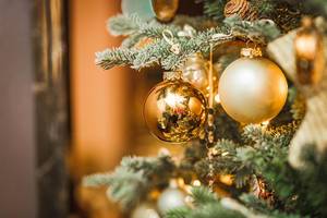 Christmas Ball Golden With Pines (Flip 2019)