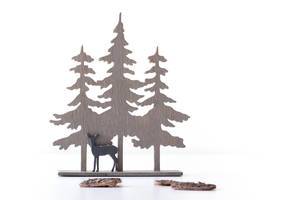 Christmas Decoration Deer in a Forest on white Background