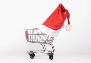 Christmas hat on shopping cart  Flip 2019