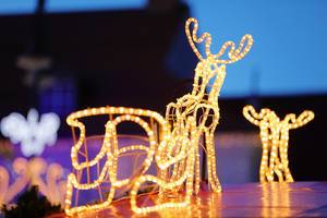 Christmas reindeer lights, decoration at Christmas fair