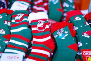 Christmas socks with Santa Claus and reindeer (Flip 2019)