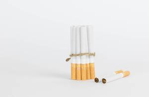 Cigarettes on white background