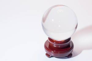 Clear Crystal Ball on white Background