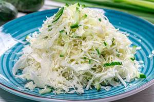 Close-up of fresh cabbage and cucumber salad (Flip 2019)