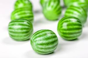 Close-up of green chewy candies (Flip 2020)