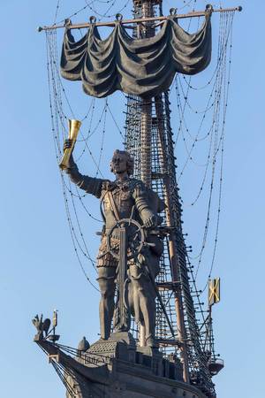 Close-up of Peter the Great Statue in Moscow