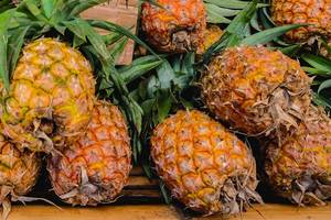 Close up of pineapples on sale (Flip 2019)